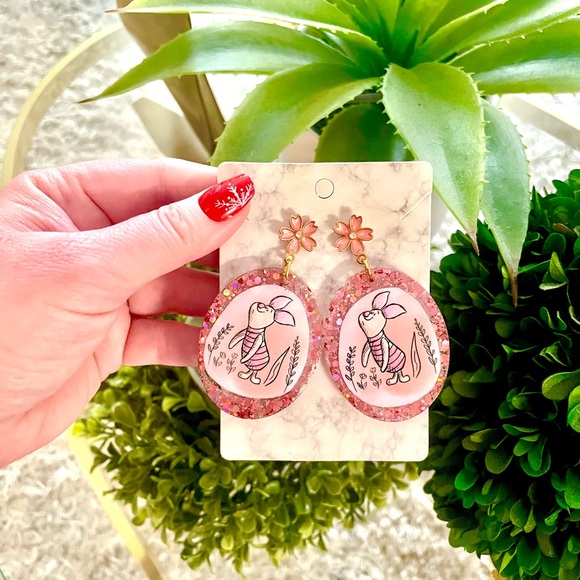Piglet Acrylic Dangle Earrings - Picture 4 of 5